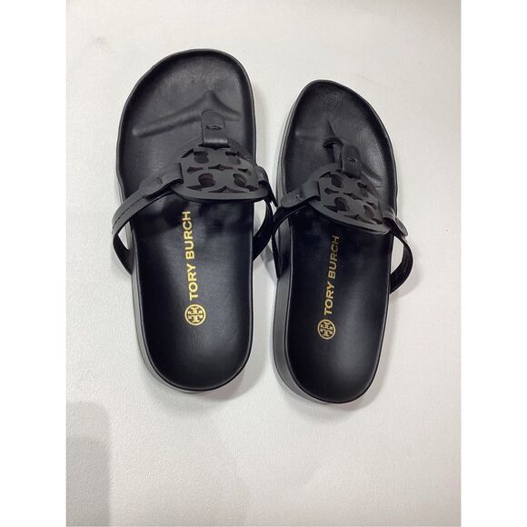 Tory Burch Miller Cloud Sandals in Black Size 6 - Picture 7 of 13